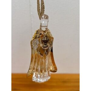 Vintage 1993 GORHAM Crystal Wise Man King with Gold Robe Christmas Ornament